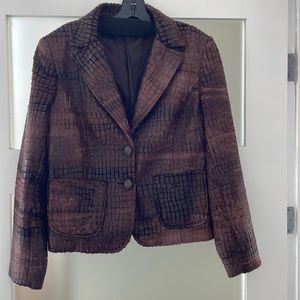 Italian burgundy faux crocodile pattern jacket